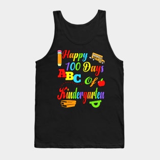 Happy 100 Days of Kindergarten Kids Teachers 100 Days of School Tank Top